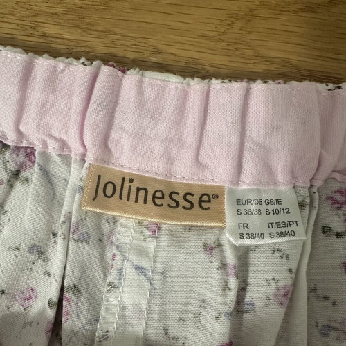 Jolinesse pajama set with floral print, pink, size S