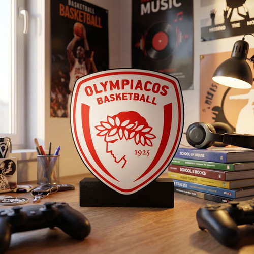 Olympiacos Basketball Logo new, 19x27 cm