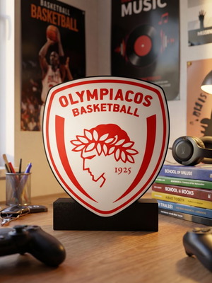 Logo Ολυμπιακος Μπασκετ καινούργιο, 19x27 εκ