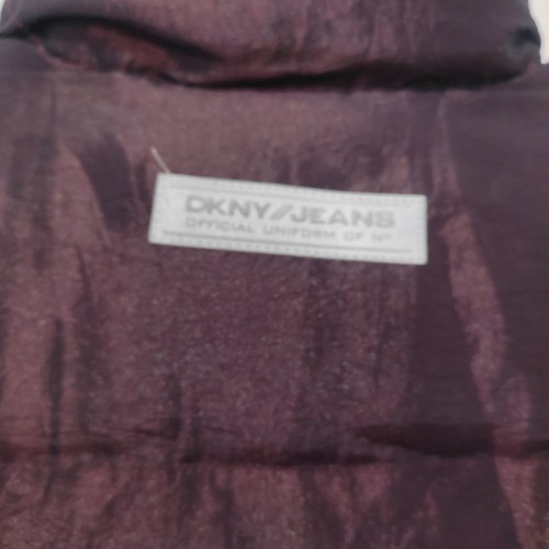 DKNY women's sleeveless jacket used, dark burgundy metallic