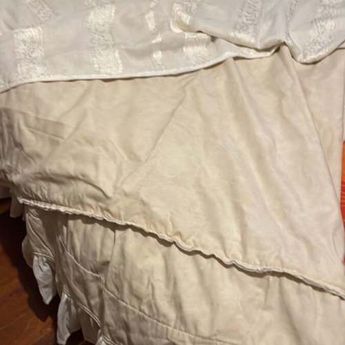 Quilt used with curtain fabric