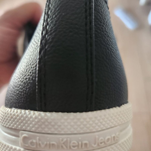 Calvin Klein leather unisex sneakers new, black and white