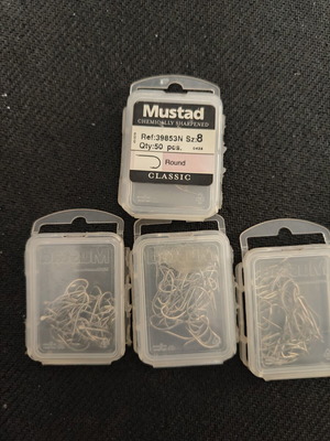 Mustad Classic 39853N αγκίστρια ψαρέματος Νο 8 καινούργια, 4 κουτάκια