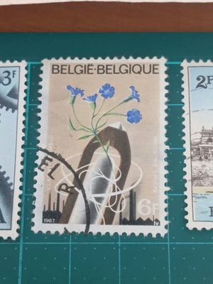 Belgian stamp 1967 like new, Belgian linen Industry