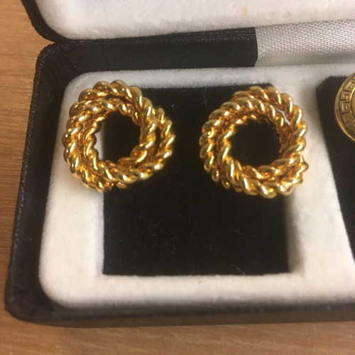 Pierre Cardin earrings set used, vintage, 6 pairs gold-tone