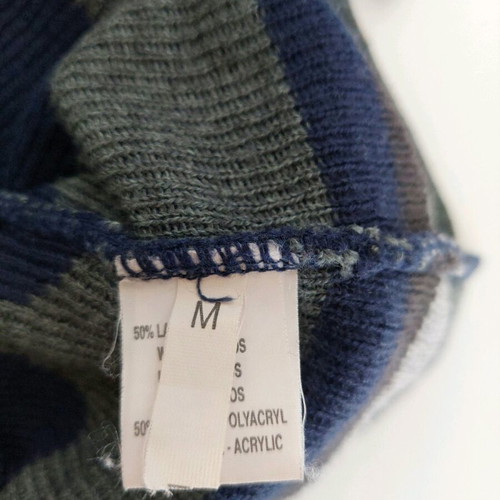 Sandro Ferrone midi dress made of merino wool like new, gray and blue