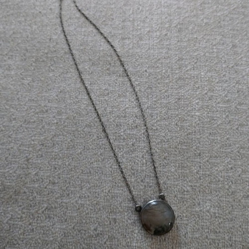 Silver 925 necklace used with natural Dendritic Agate 21mm