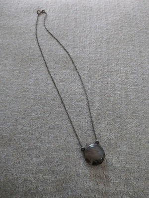 Silver 925 necklace used with natural Dendritic Agate 21mm