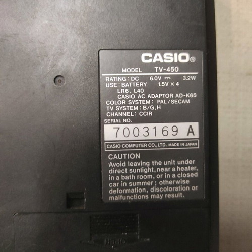 Casio LCD Pocket Color Television used, PAL/SECAM system