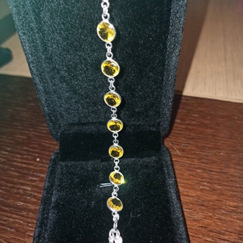 Silver 925 bracelet new with natural citrine stones 6.28g