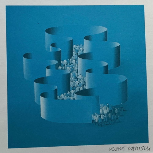 Kurt Larisch signed surrealist art print