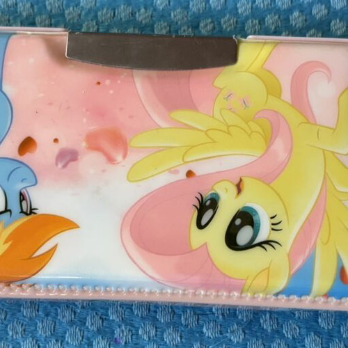 My Little Pony pencil case with built-in sharpener used