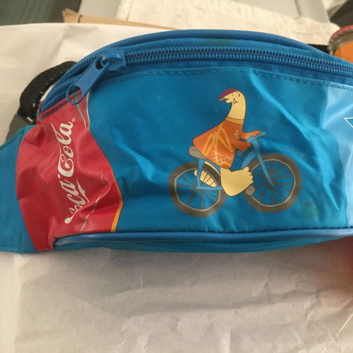 Athens 2004 memorabilia used, waist bag, bottle and glass