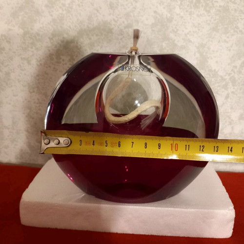 Krosno oil lamp made of solid crystal like new