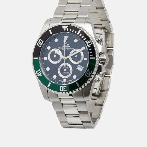 Christopher Duchamp Chronograph men's watch new, silver stainless steel