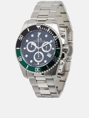 Christopher Duchamp Chronograph men's watch new, silver stainless steel
