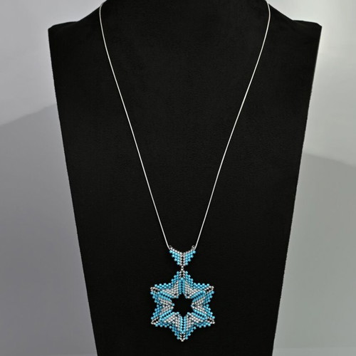 Star necklace custom made in turquoise and silver