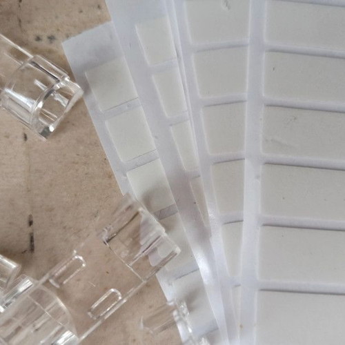 Transparent plastic cable clamps pack of 100 with adhesive, new