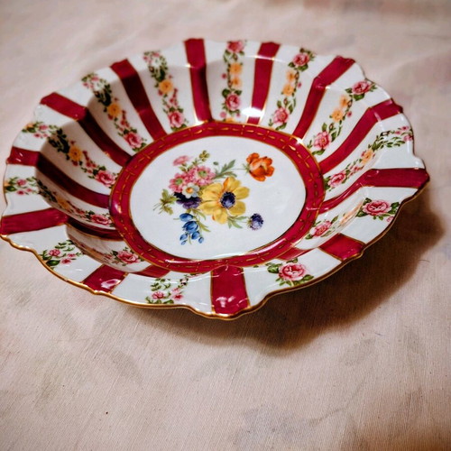 Meissen porcelain bowl 24×6 cm like new with bright painted colors