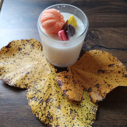 Scented candle Greek autumn handmade, soy, pumpkin pie scent