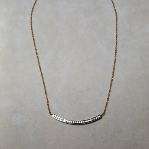 Loisir necklace with zircon, new, gold-plated stainless steel