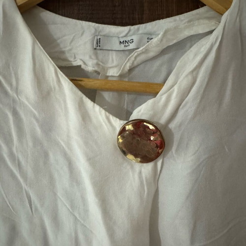 White Mango shirt M with gold detail, lyocell-viscose