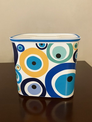 Tupperware Quadro 2.1 L canister with Turkish Eye design new