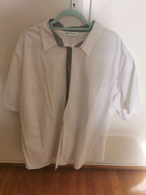 Ανδρικό πουκάμισο Ulla Popken κοντομάνικο λευκό σαν καινούργιο XXL