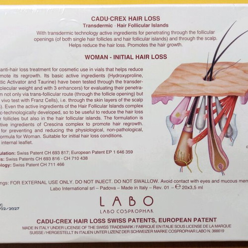 Cadu-Crex Hair Loss for Women new, sealed, 20 ampoules