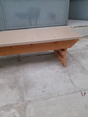 Wooden children's bench new, pine wood with laminated surface