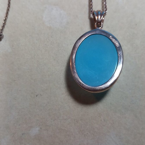 Oxette Long Silver Necklace 84cm with Amazonite Stones new