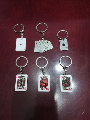 Metal playing card keychains new