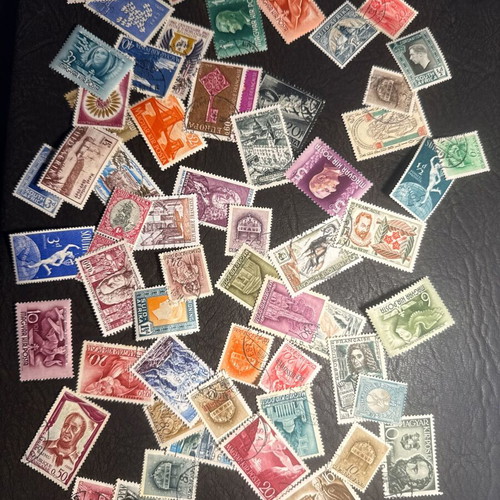 Collection of vintage collectible stamps from various countries, new
