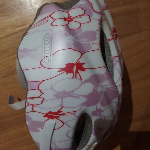 ABUS Arica HS-11 bicycle helmet like new, 58–62cm, floral pink/white