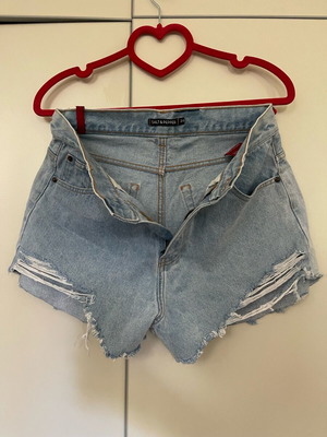 Salt and pepper denim shorts new, blue, size S