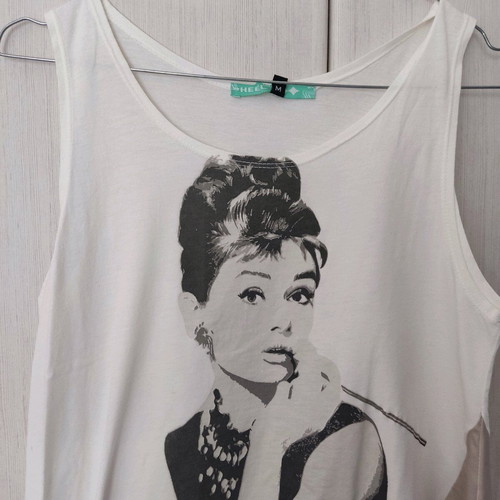 Audrey Hepburn Heel Athens Lab blouse used, white, size M