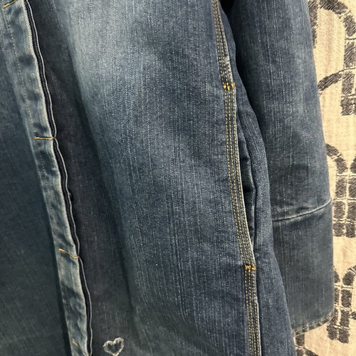 Long denim cardigan, blue, XL