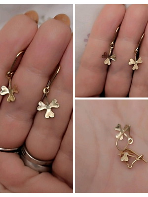 Βιντάζ σκουλαρίκια με τριφύλλια νέας εποχής σοσιαλισμού