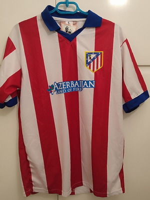 Atletico Madrid football jersey with Azerbaijan Land of Fire sponsor, official replica