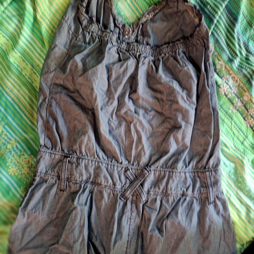 Denim romper XS with open back, boho Y2K style, like new