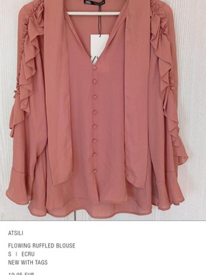 Zara blouse new with ruffles, size S