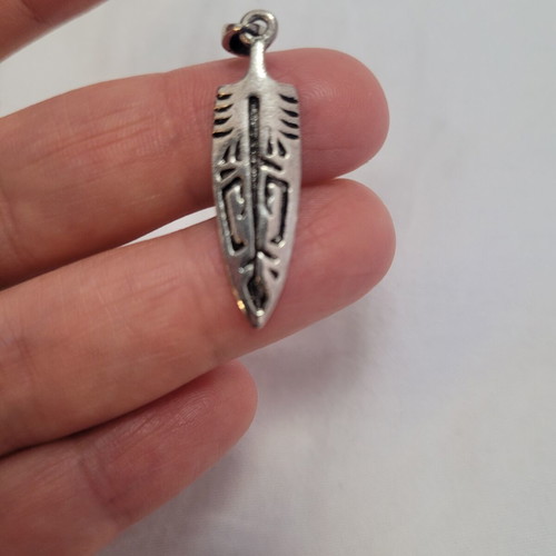 Indian feather pendant necklace, unisex