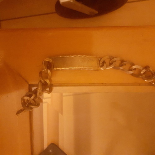Silver dog tags and keychain used, 925-950 grade