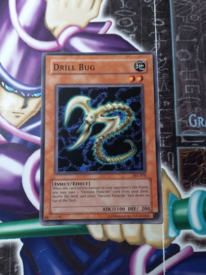 Drill Bug Yu-Gi-Oh! card near mint, authentic Konami