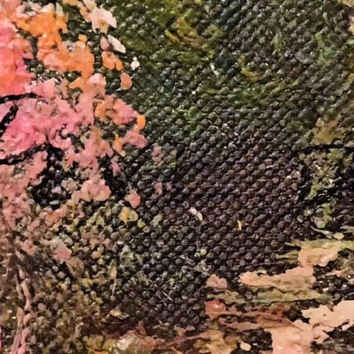 Signed painting forest with stream like new