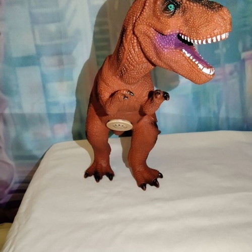 T-Rex brown rubber dinosaur toy, 40 cm