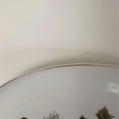 Kaiser Christmas porcelain serving platter with poinsettia design and gold details 33cm new