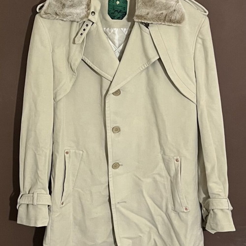 Bitsiani coat men’s with detachable fur collar like new, size 54, beige