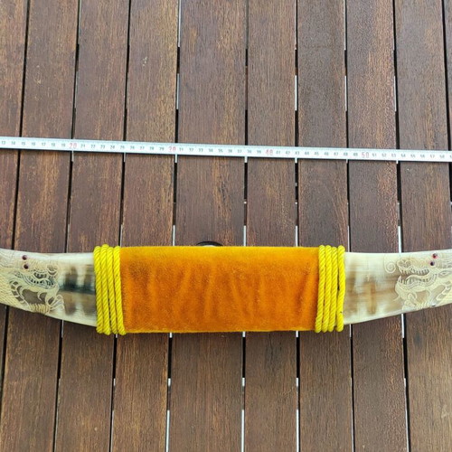 Buffalo horn with handmade dragon carving like new
