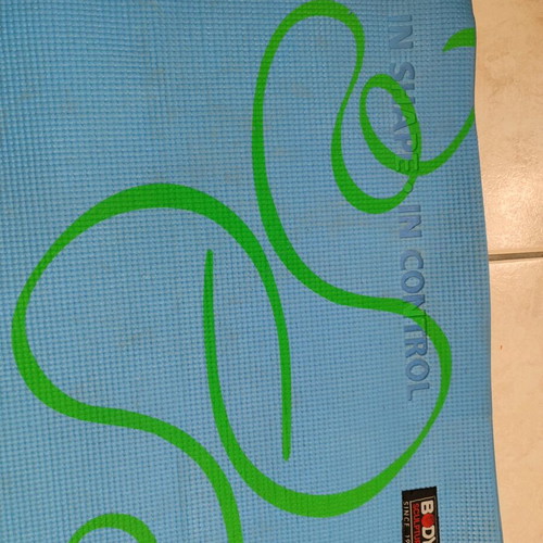 Exercise mat used with visible signs of wear